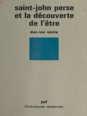 cover image of Saint-John Perse et la découverte de l'être